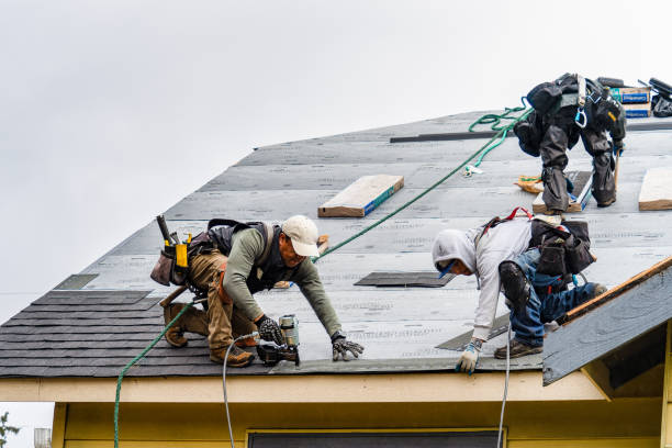 Professional Gutter Installation technician working in Powells Point, NC